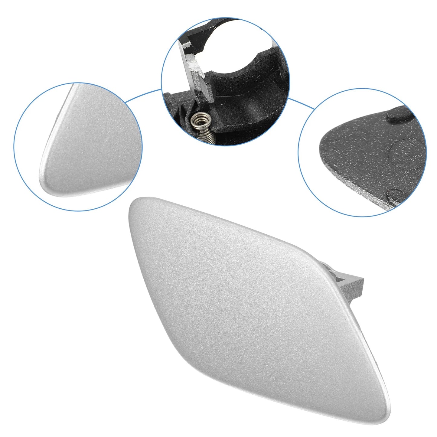 1x Front Bumper Headlight Washer Cover Cap for BMW 335i Silver Tone