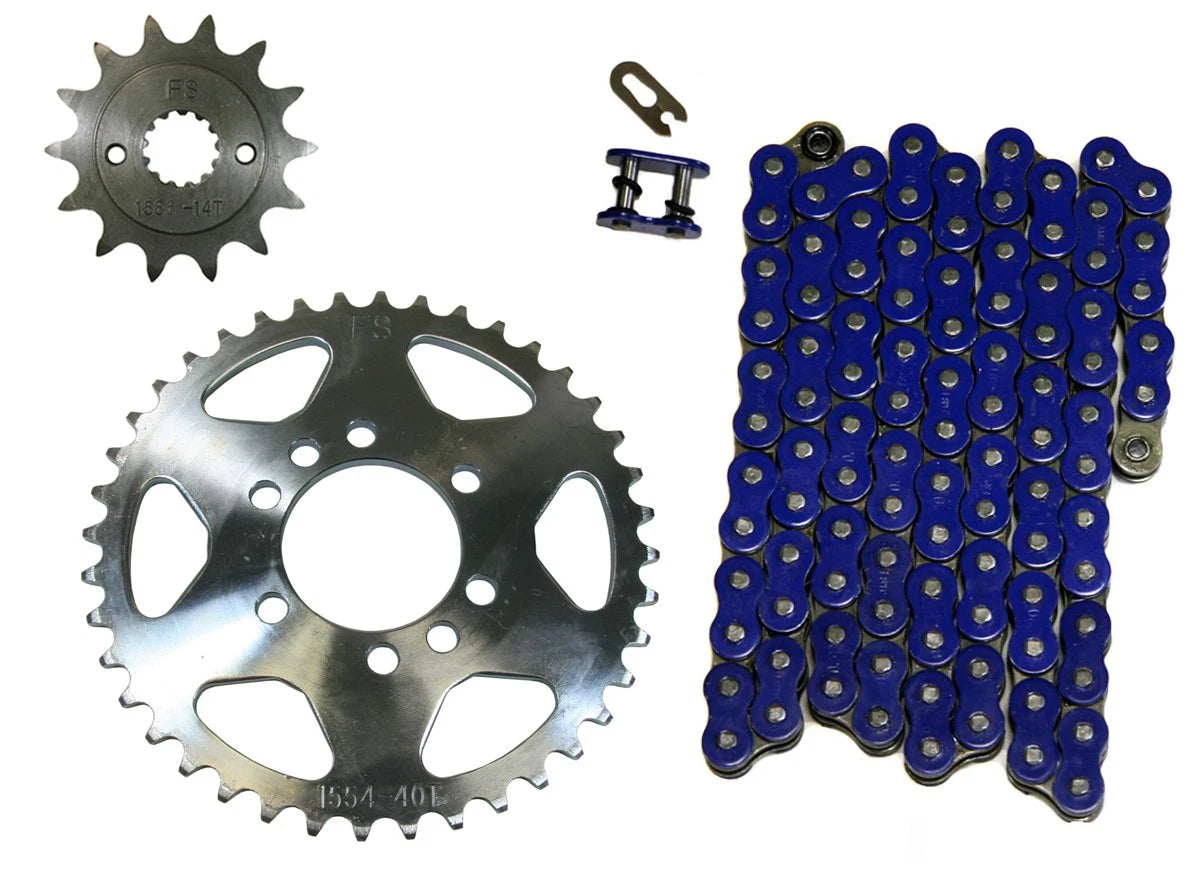 Blue 520x98 Drive Chain & 14/41 Sprockets for Kawasaki KFX400 (2003–2006)