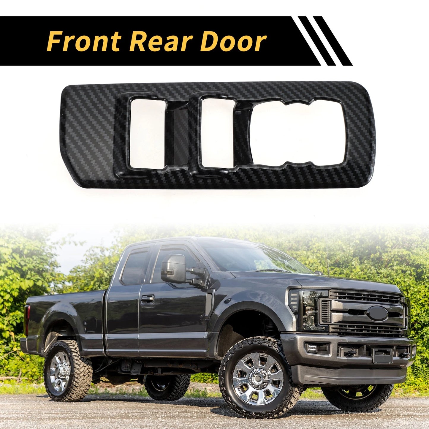 Front Rear Door Window Switch Panel Cover Trim for Ford F-150 (2015-2020)