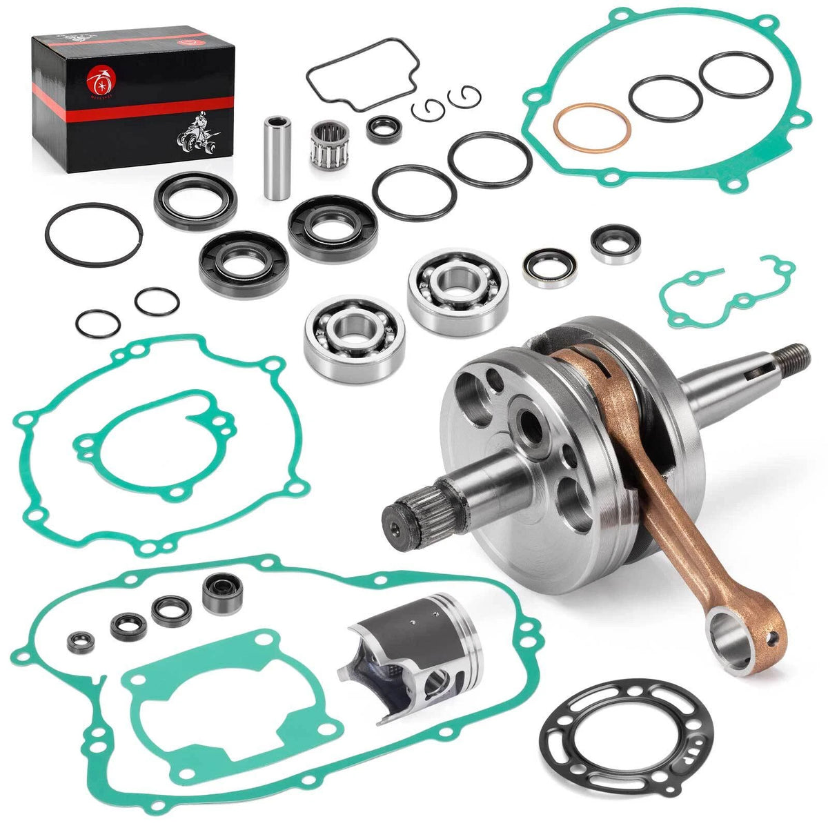 ENGINE REBUILD KIT CRANKSHAFT GASKETS BEARINGS for Kawasaki KX85 (2001–2005)