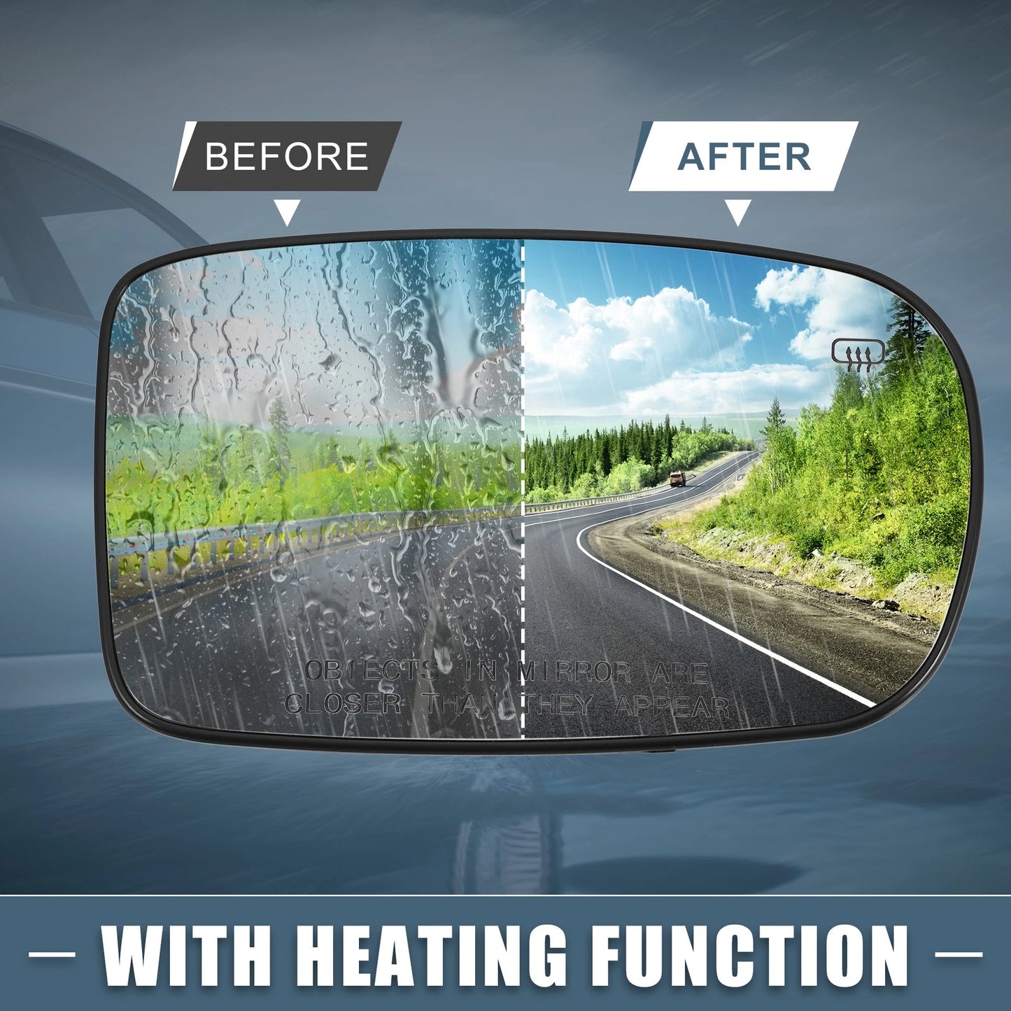 Right Heated Mirror Glass for Chrysler 200/Dodge Charger (2011-2021)