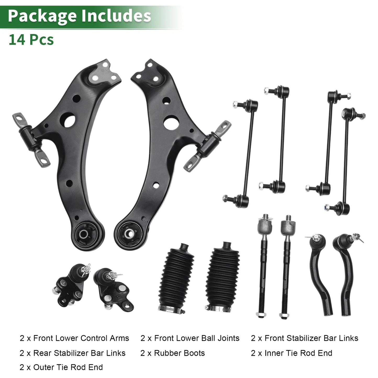 14 Pc Front Lower Control Arms for Toyota Camry (2007-2011)