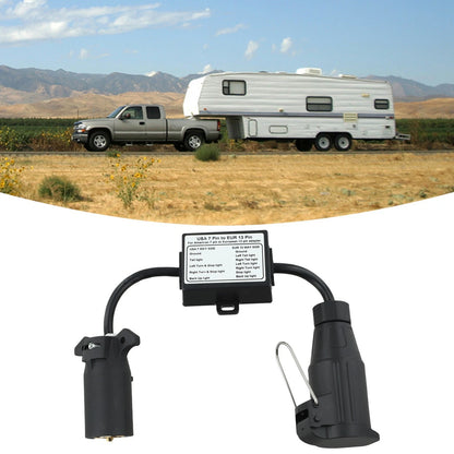 7Way Plug European 13Pin Round Trailer Light-Converter for US Vehicle