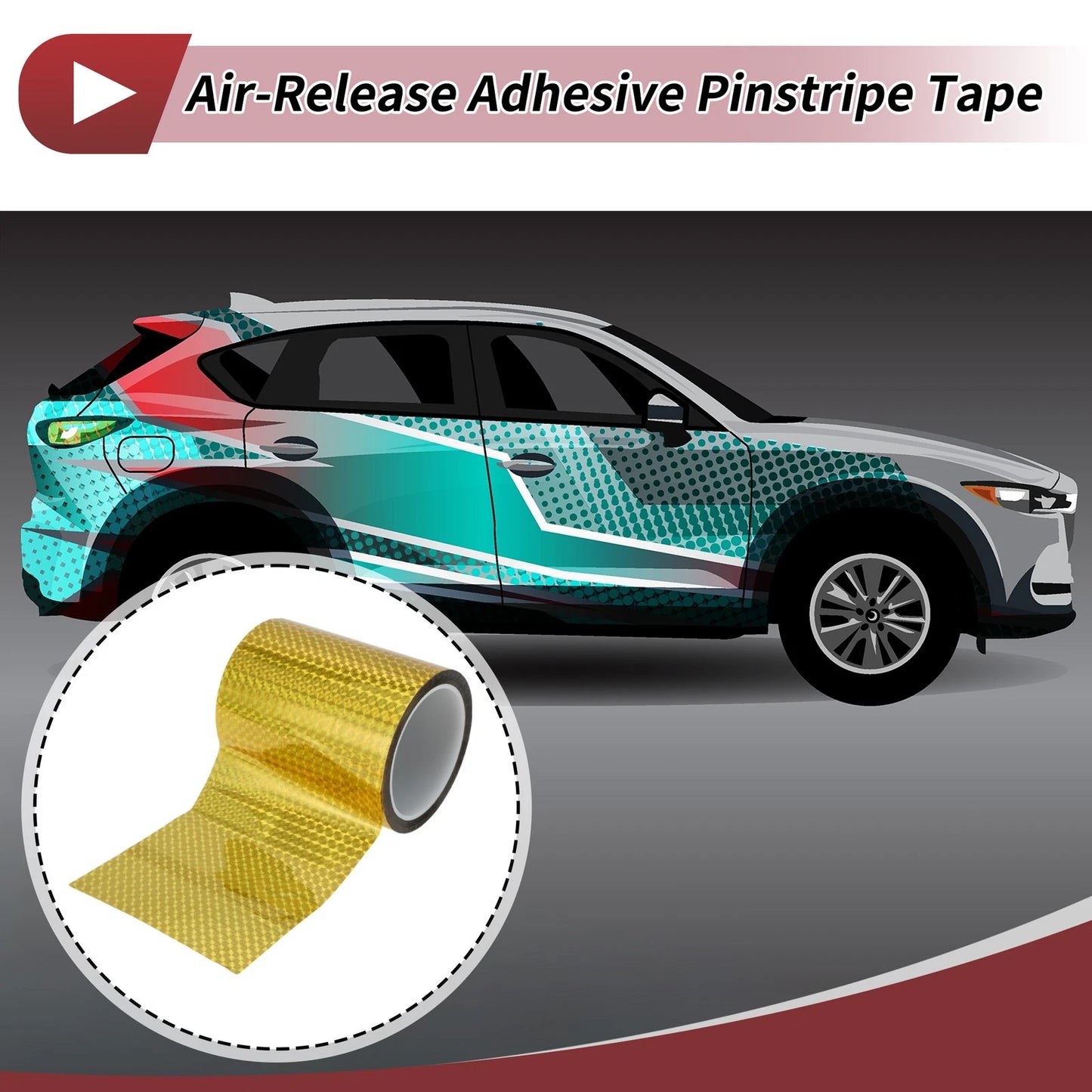 Pinstripe Tape Laser Gold Tone 150mmx50m for Car Motorcycle Boat