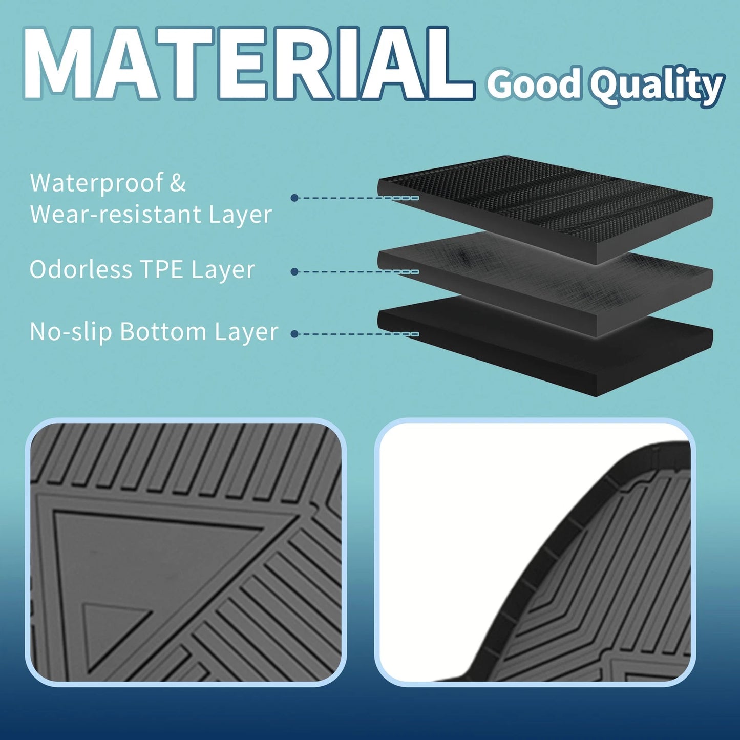 Flat Face Cargo Liner Rear Trunk Mat for Volvo S80L (2009-2017) 1 Pc