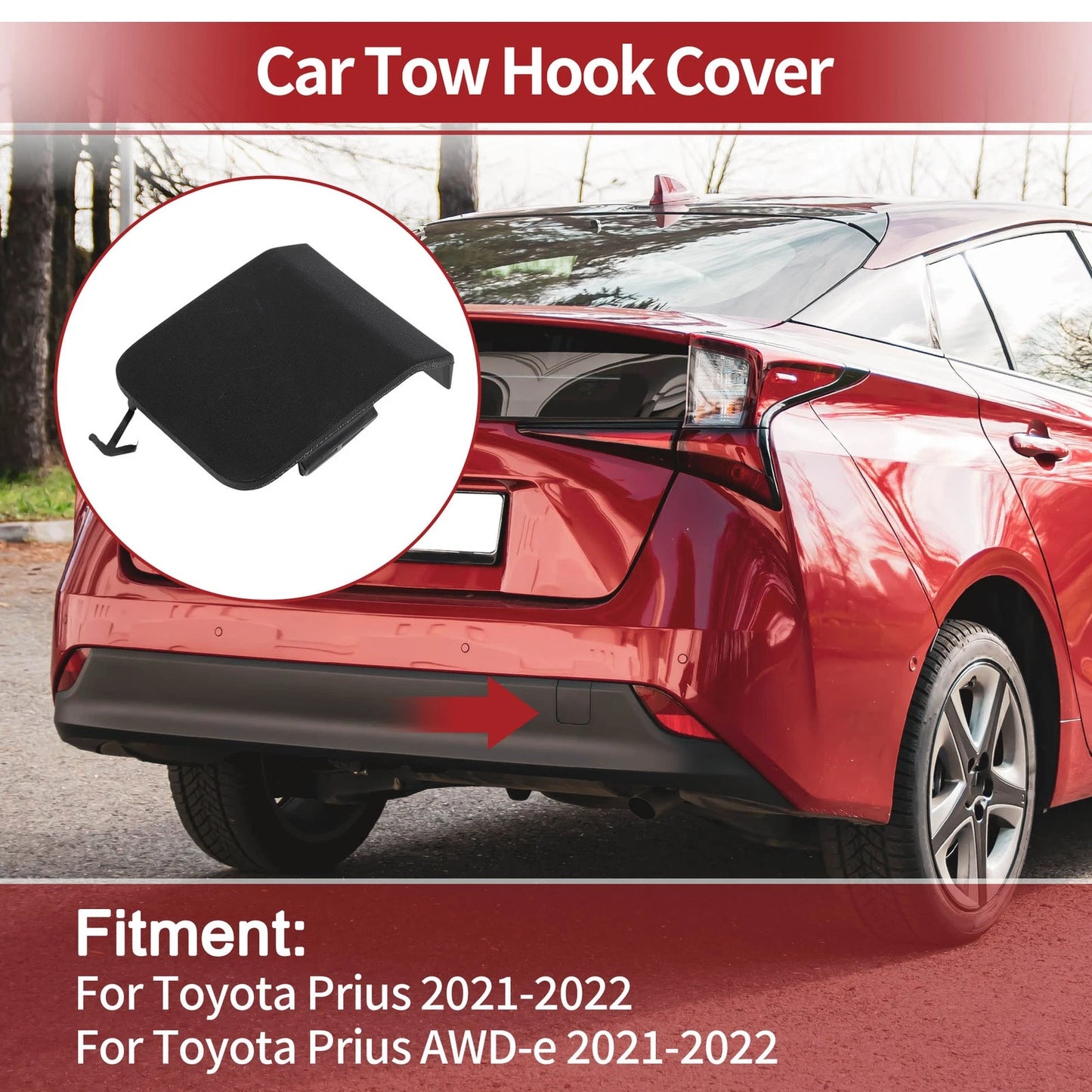 Rear Car Tow Hook Cover Cap for Toyota Prius (2021–2022)