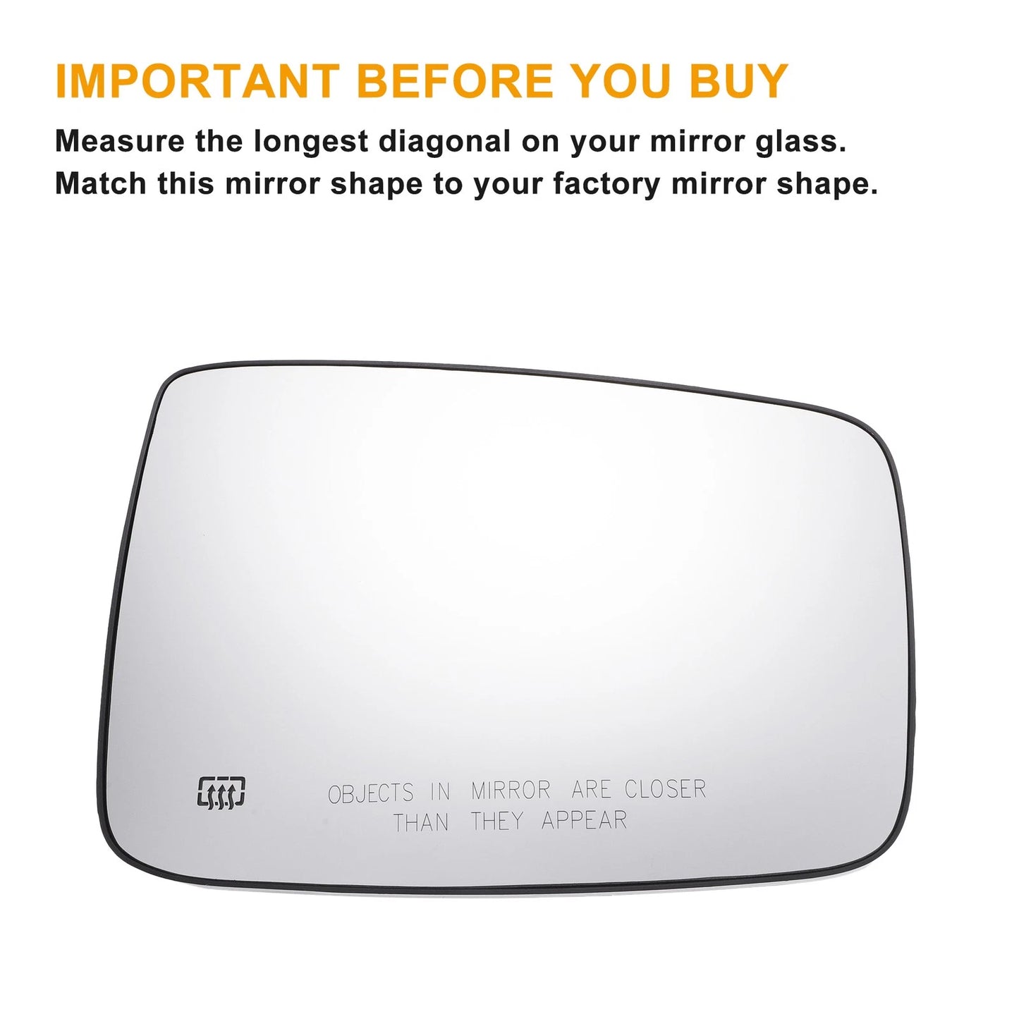 Pair Left Right White Mirror Glass Back Heated for Dodge Ram 1500
