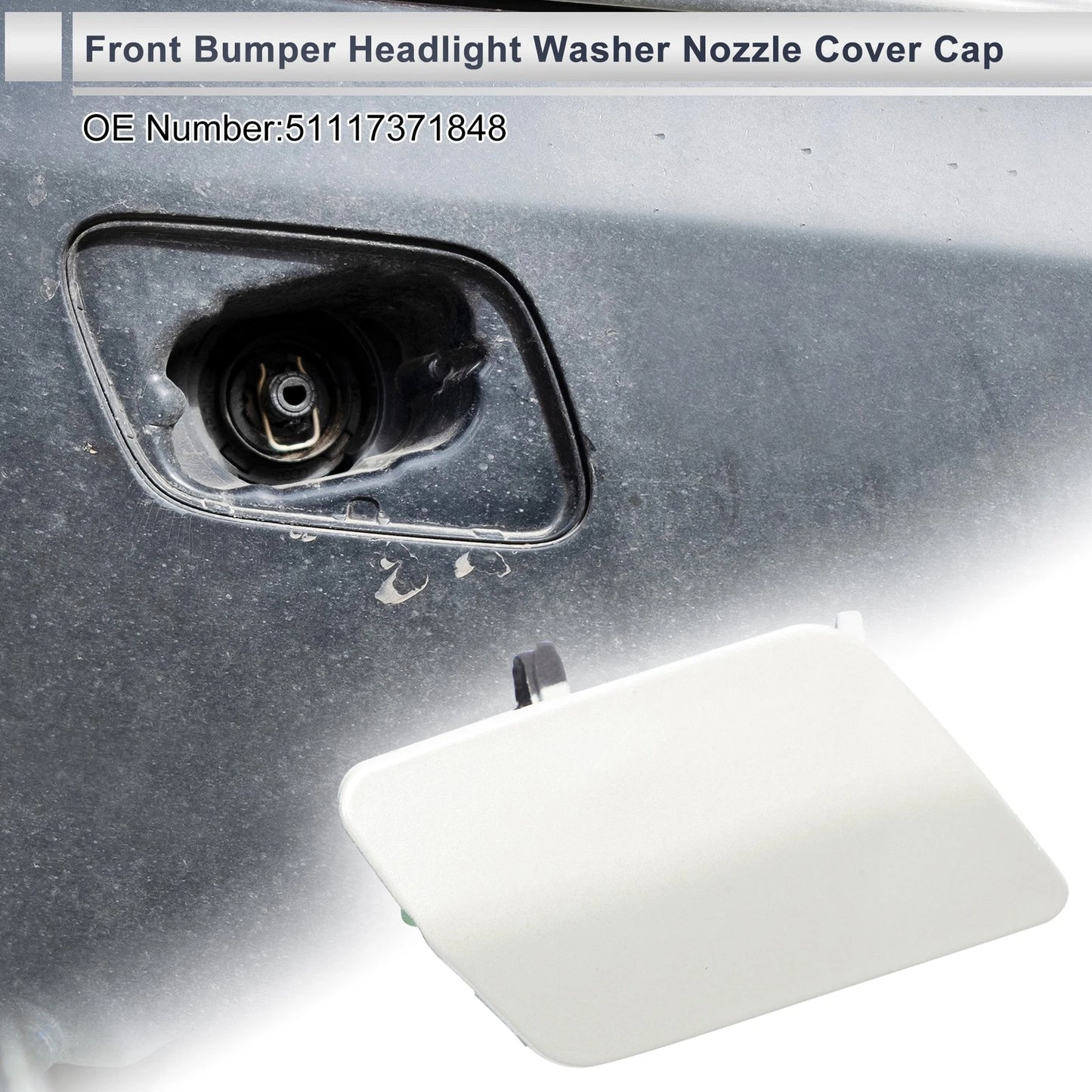Front Right Side Bumper Headlight Washer Nozzle Cover for BMW 3 Series (2006-2013)