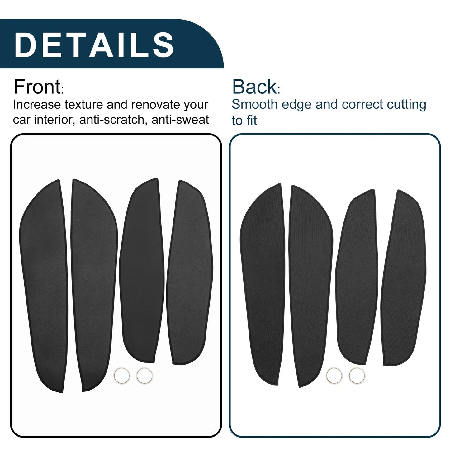 Kick Pad Sticker Leather for BMW 3 Series (2013-2019) Black 1 Set