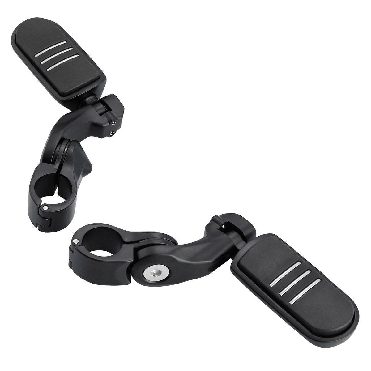 1-1/4" Matte Black Short Angled Highway Bar Footpeg Clamps for Car Model