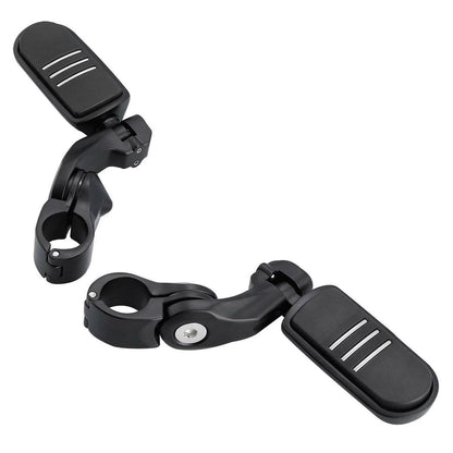 1-1/4" Matte Black Short Angled Highway Bar Footpeg Clamps for Car Model