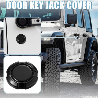 3 x Car Door Key Jack Covers for Jeep Wrangler JL JLU (2018-2022) Glossy Black
