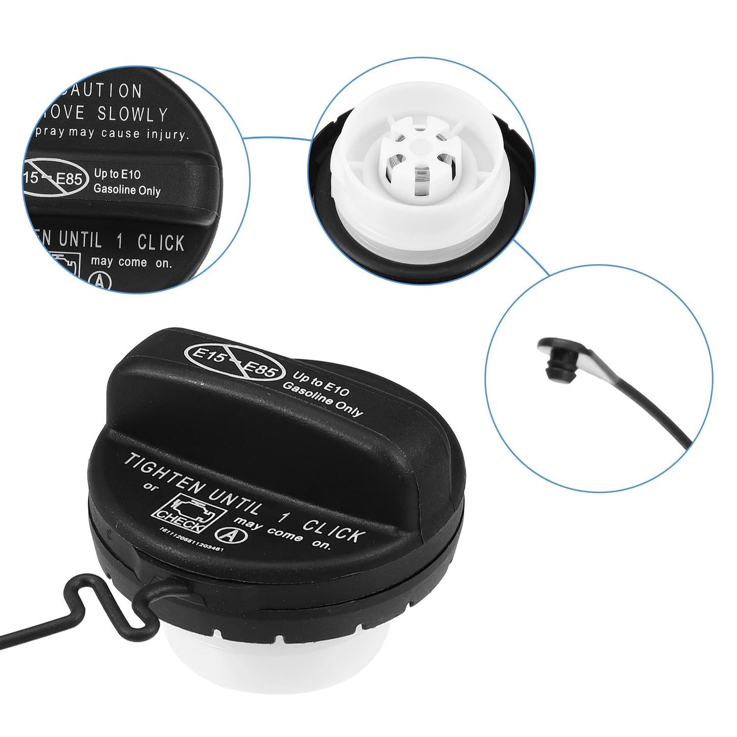 Gas Fuel Tank Cap for Toyota Camry 3.5L, Lexus ES 350, Black (2012-2014)