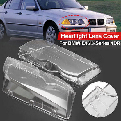 Front Headlamp Lens Covers for 1998-2001 BMW 3 Series E46 (1998-2001) 2 x