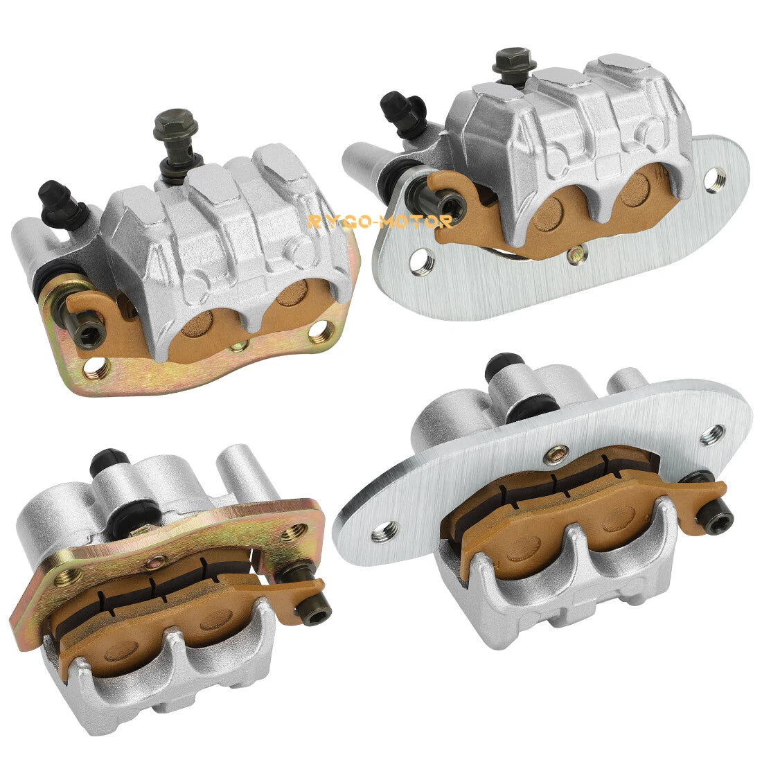 2x Front & Rear Brake Calipers w/pads for Yamaha Rhino 700 YXR700F (2008–2013)