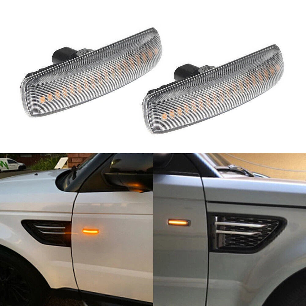 Amber LED Side Marker Lights for Range Rover Sport Discovery LR3 LR4 LR2 (2006-2013)