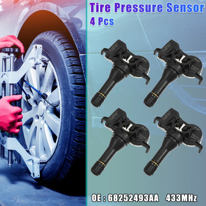4 x Tire Pressure Monitoring System Sensors 433MHz for Jeep Compass (2017-2023)