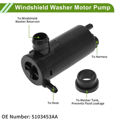 Windshield Washer Pump w/Grommet for Jeep (2011-2018)