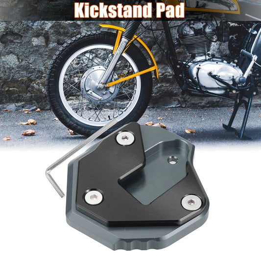 1 x Set Motorcycle Kickstand Stand Pad Black Titanium Tone for SUZUKI Hayabusa