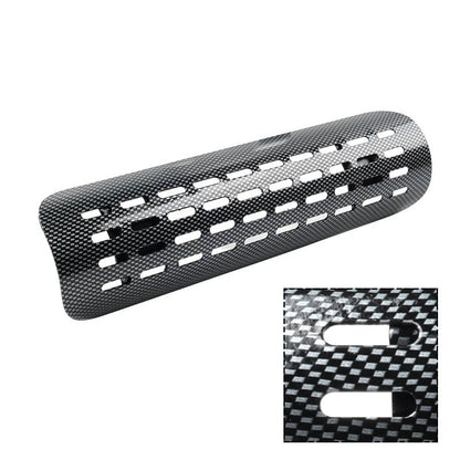 Curved Exhaust Muffler Pipe Heat Shield Cover for Motorcycle - Carbon