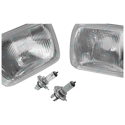 LH+RH Universal Headlights Pair w/Globe for Nissan Navara/Holden Rodeo 1981-1997