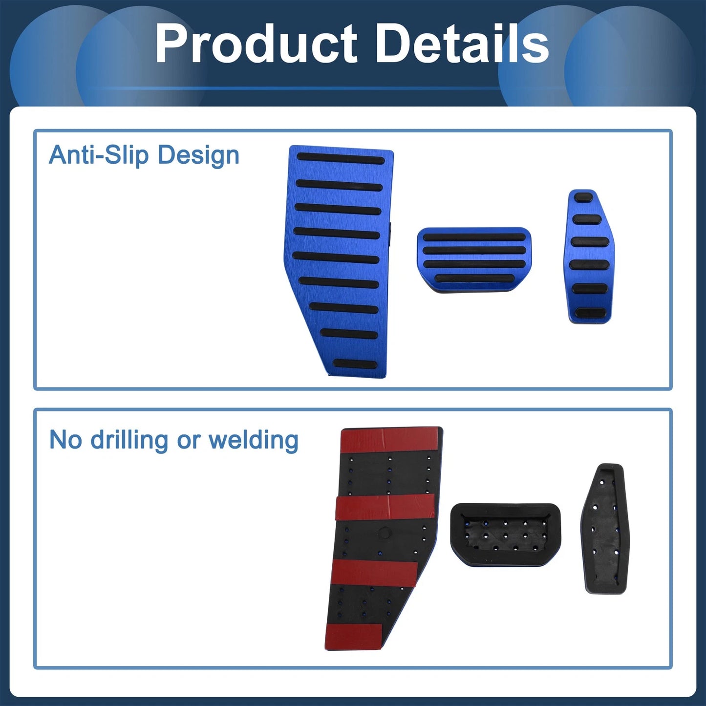 3 x Automatic Foot Accelerator Pedal Covers for Suzuki Jimny (2018-2022)