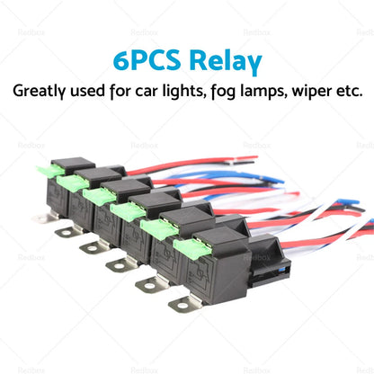 6 x 30AMP 12V Relay 4 PIN Automotive Fused + 30A Fuse