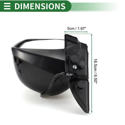 Right Side Door Mirror Replacement for Honda Fit (2015-2020) Gloss Black