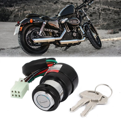 Ignition Switch Lock / 6 Wires / 2 x Keys / 21cm Cable for Scooter Motorcycle