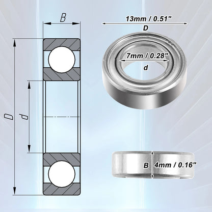 10 x 7x13x4mm / Double Metal Shield MR137ZZ / for Car Deep Groove Ball Bearings