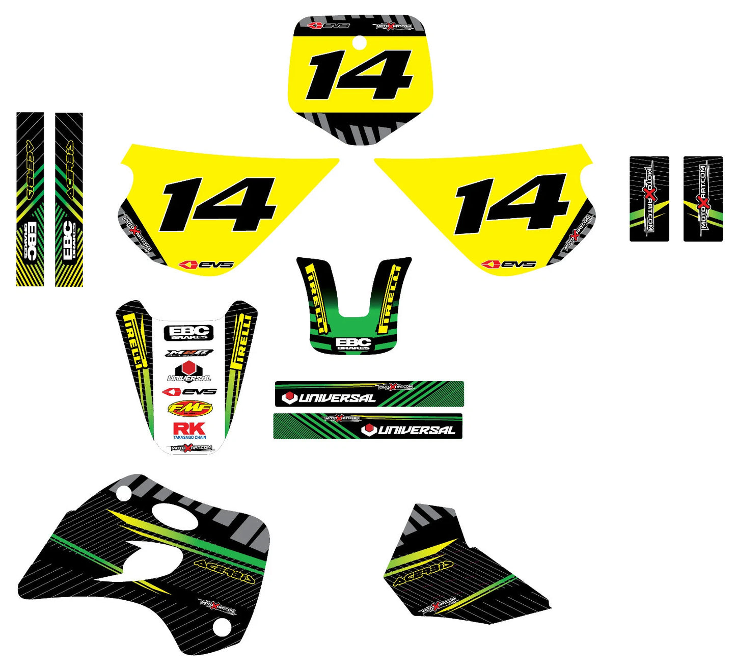 Full Custom Graphic Kit for Kawasaki KX 80 (1994-1997)