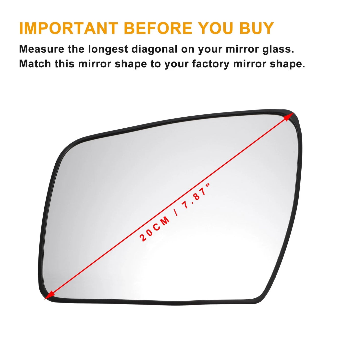 Left Side White Mirror Glass w/ Back for KIA Soul (2009-2013)