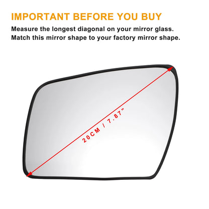 Left Side White Mirror Glass w/ Back for KIA Soul (2009-2013)