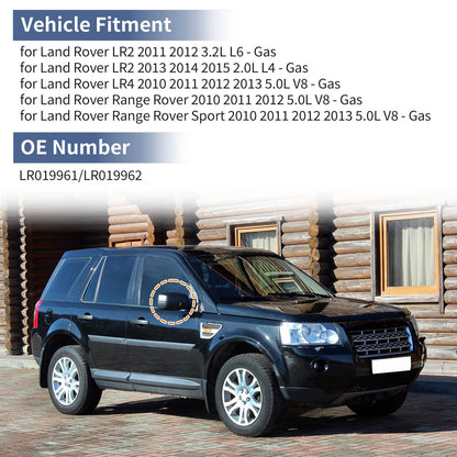 Black Left Right Mirror Cover Cap for Land Rover LR2 (2008-2012)