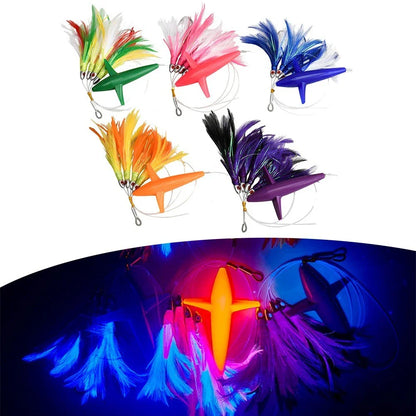 Steel Hook Tuna Lure Feather Trolling Skirt for Boat Big Game Fishing