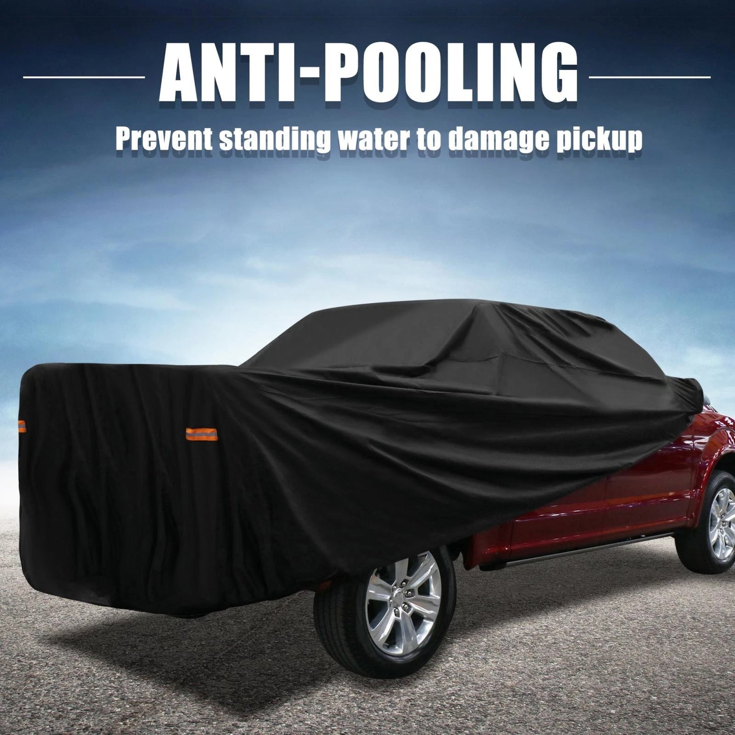 Pickup Truck Cover for Ford F150 Crew Cab 04-21 Sun Rain Protection Black