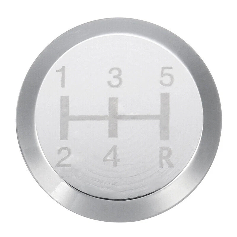5 Speed Manual Shift Knob Gear Shifter Lever for Car - Silver Aluminum Alloy