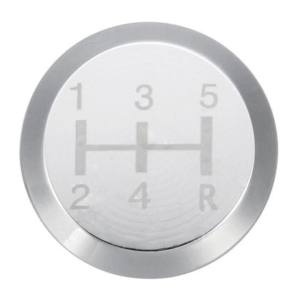 5 Speed Manual Shift Knob Gear Shifter Lever for Car - Silver Aluminum Alloy