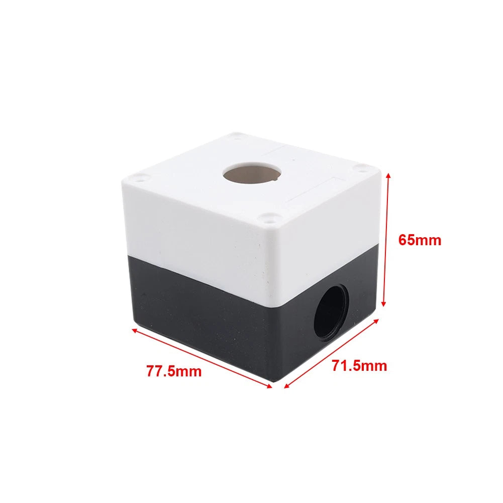 22mm Push Button Switch Box for Control Station - White & Black