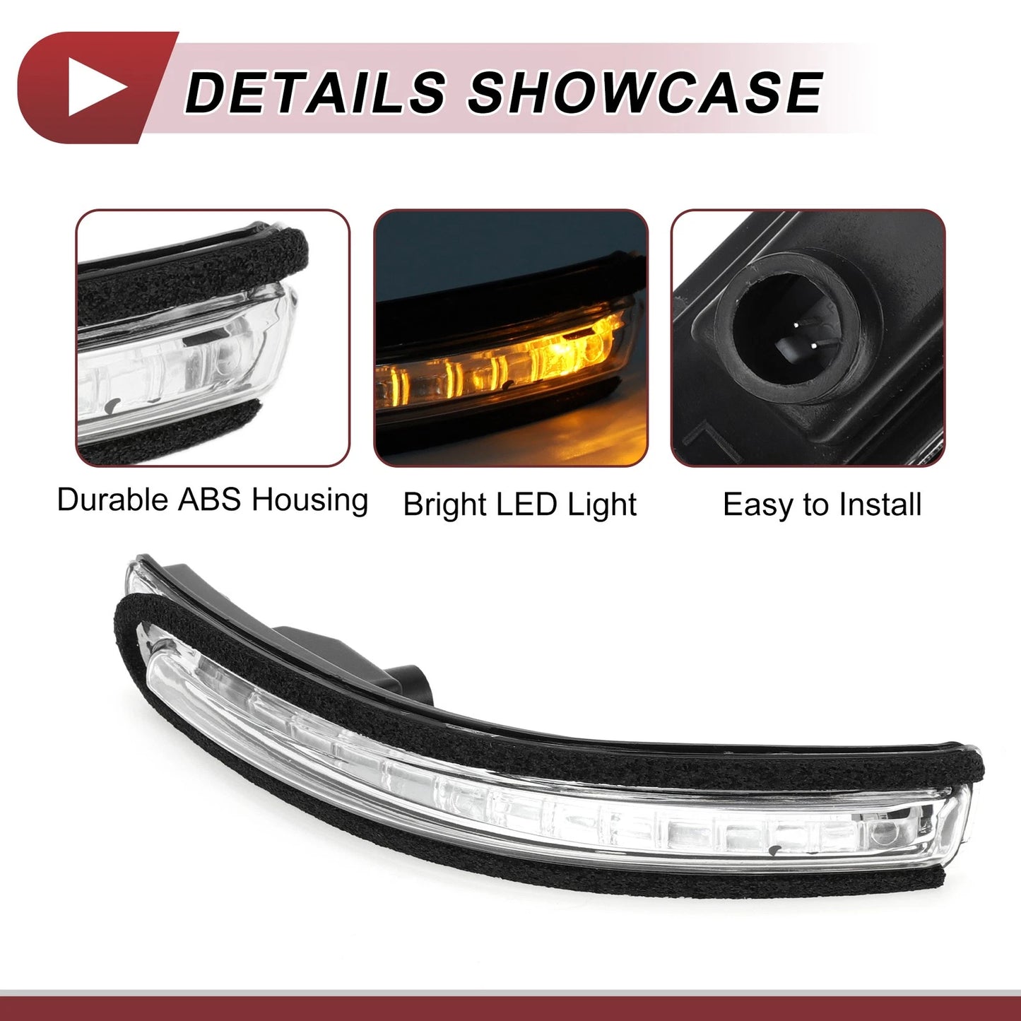 Left Mirror Turn Signal Light for KIA Rio 2012-2016 Black Clear