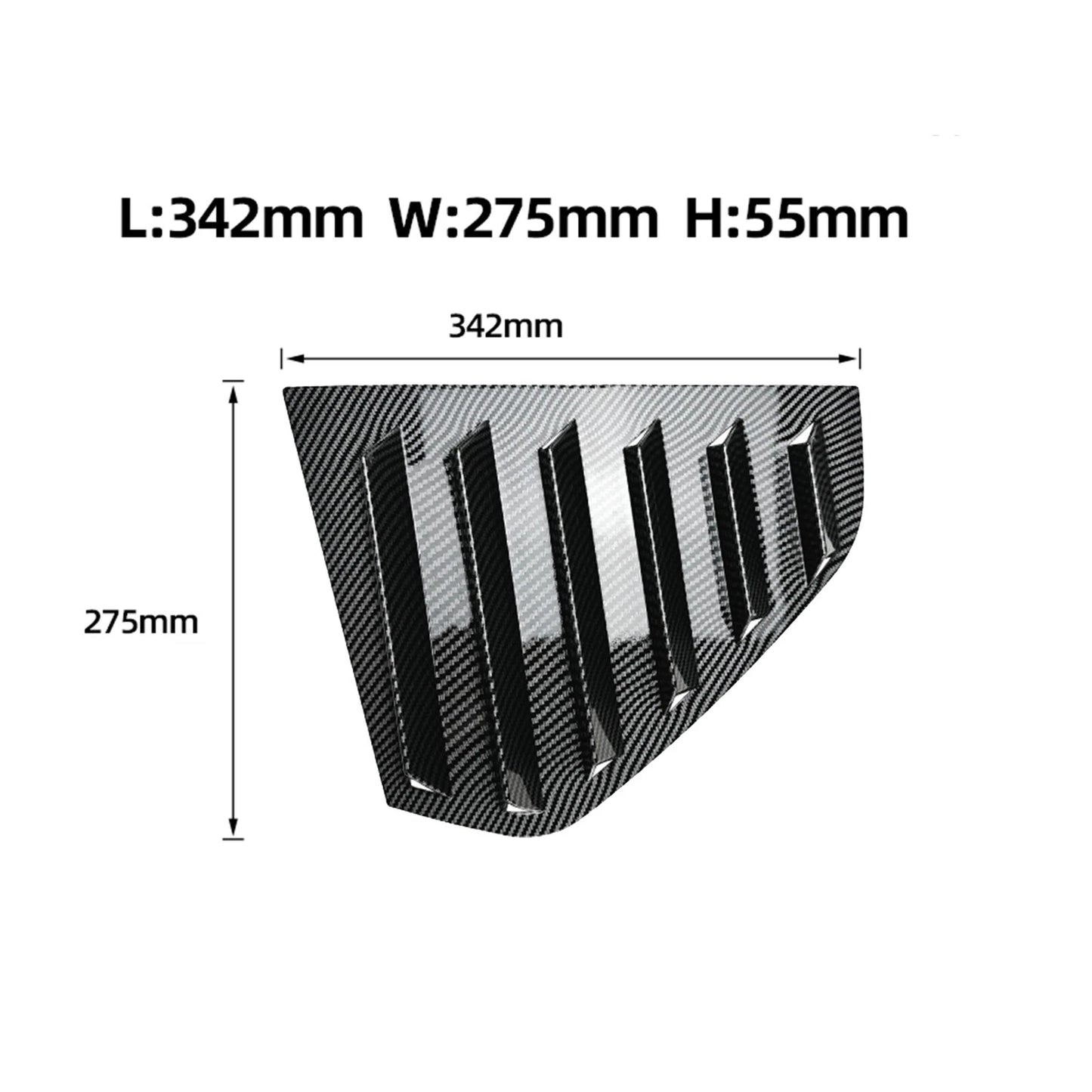 2 x Rear Window Louver Covers for VW Golf 8 MK8 (2020-2023) Gloss Black