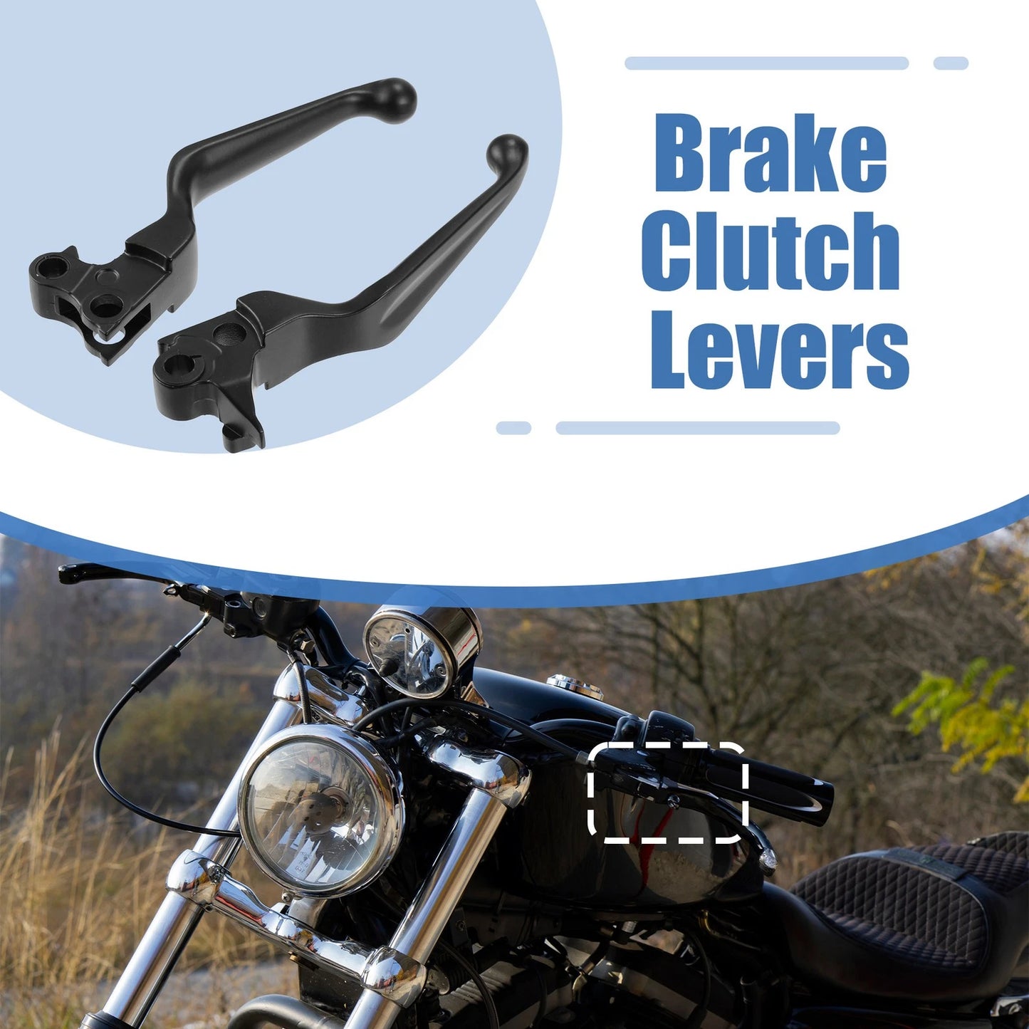 Pair / Brake Clutch Levers Aluminum Alloy Black for Sportster 883 1200 Road King
