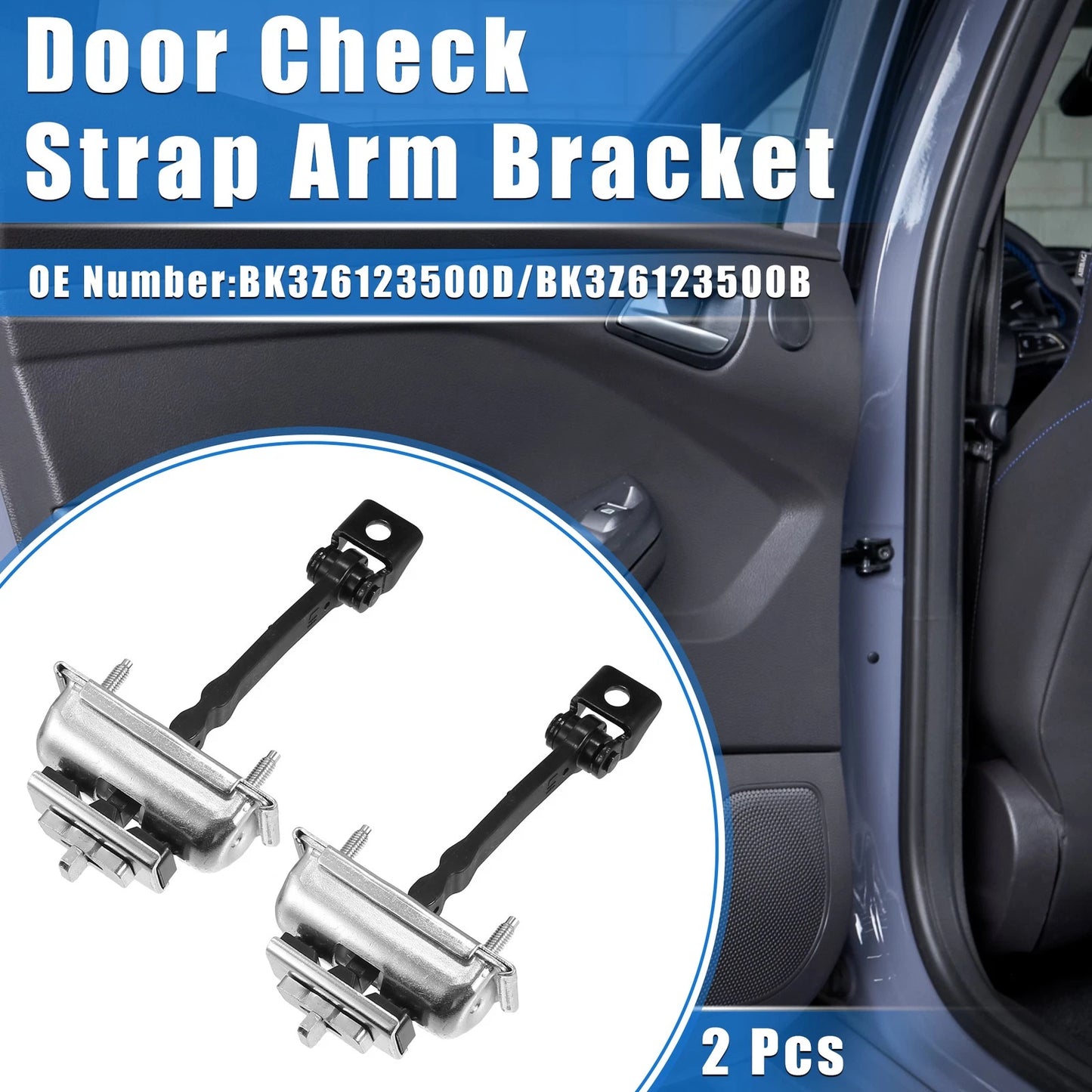 Front Door Check Stop Strap for Ford E-Transit (2022) 2 x Pcs