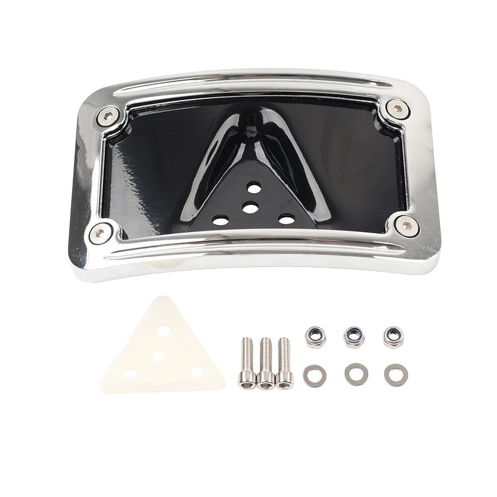 Curved Laydown License Plate Frame Mount Bracket for Harley Dyna Fat Bob