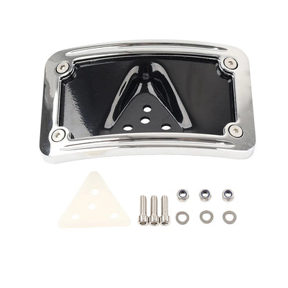 Curved Laydown License Plate Frame Mount Bracket for Harley Dyna Fat Bob