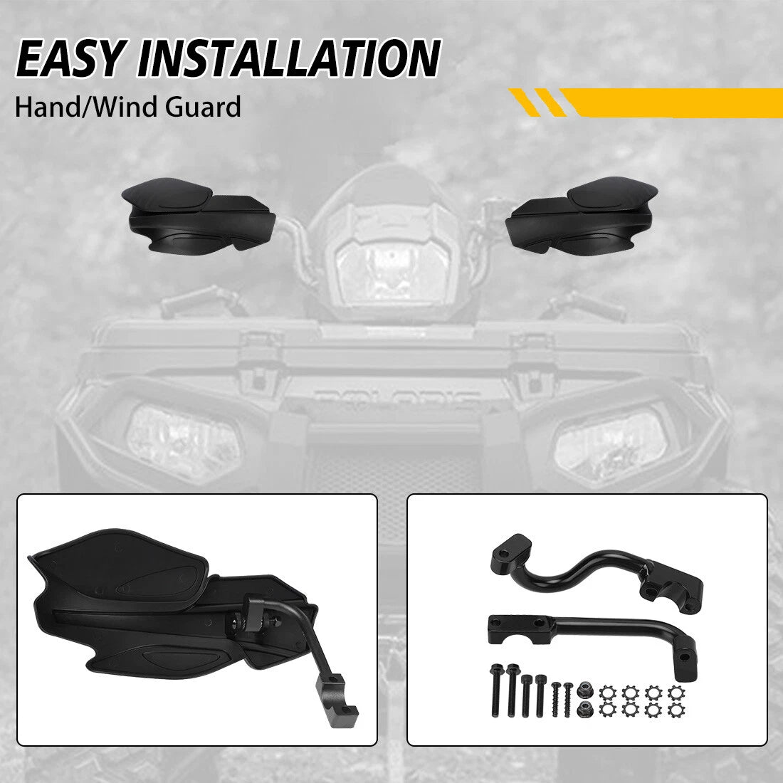 Pair Wind Guards & Bracket Mount for Polaris Sportsman 570 800 850 XP 1000