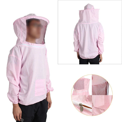 Polyester Cotton Pink Beekeeping Jacket with Veil & Hat for Bee Keeping