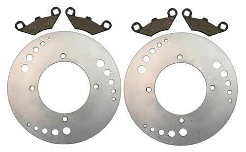 2 x Front Disc Brake Rotors & Semi-Metallic Pads for Polaris Hawkeye 300 (2007–2011)