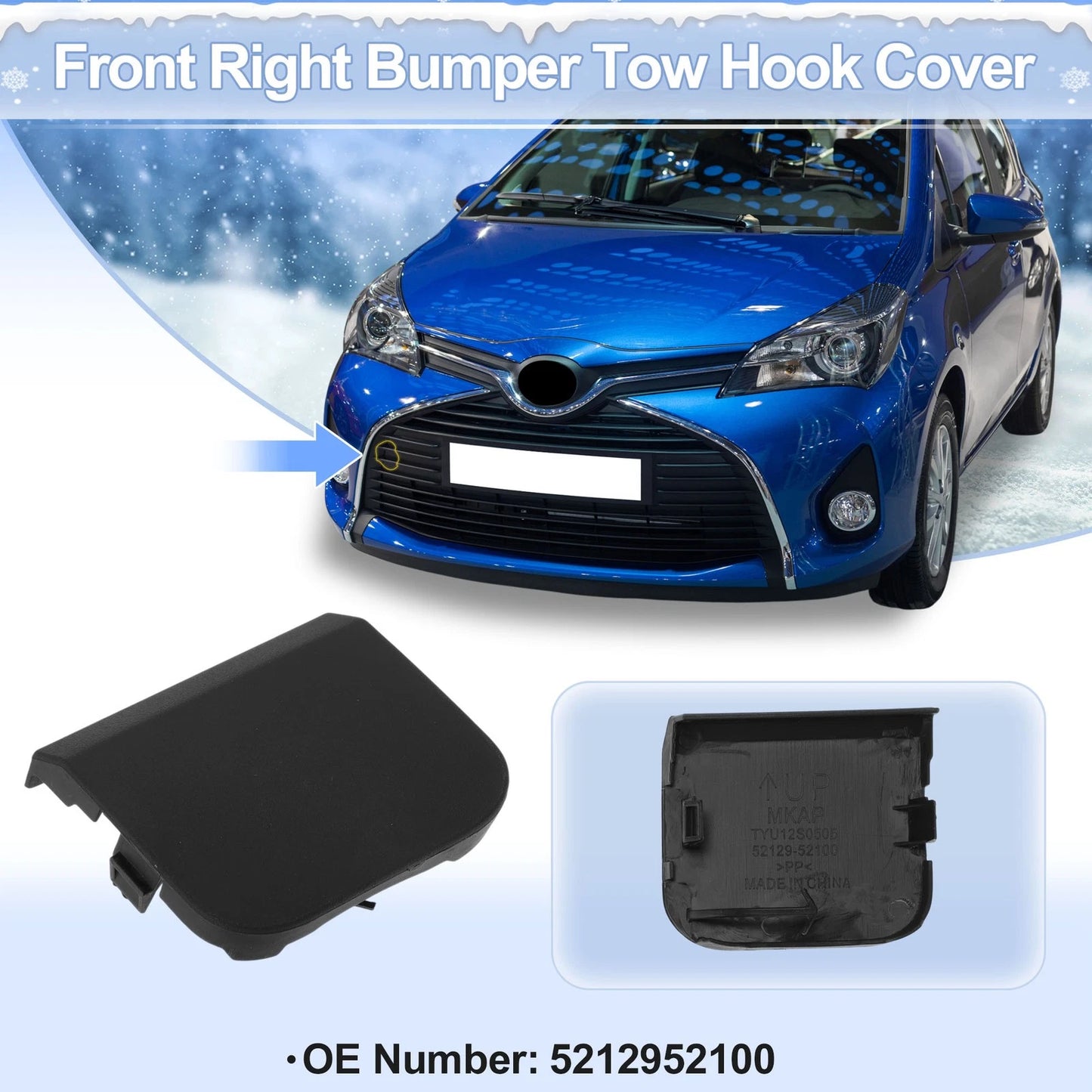 Right Front Tow Hook Cover for Toyota Yaris (2014-2017)
