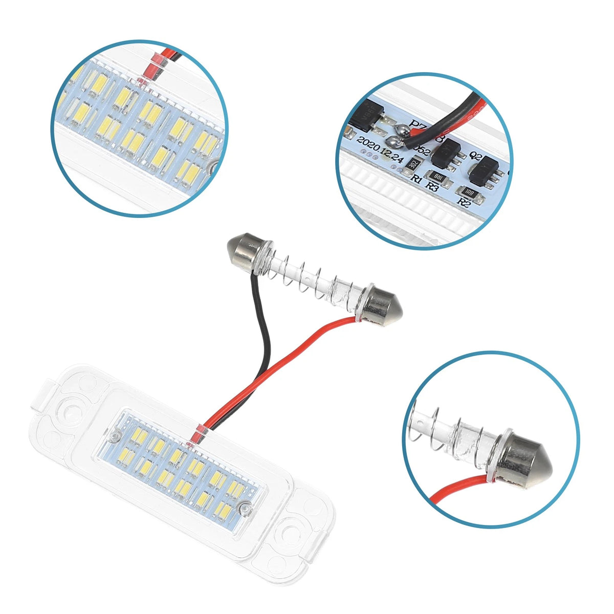 2 x Car License Plate Lights for Mercedes-Benz ML 320 (1998-2003)